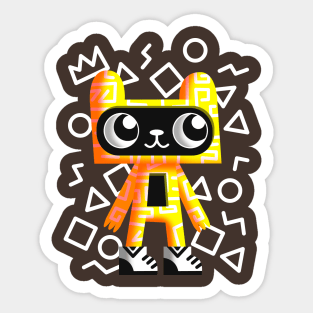 Yellow Doodle Cat BIBI Sticker